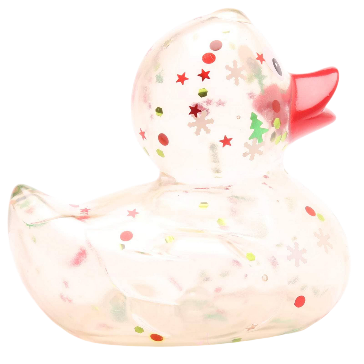 canard classique a paillettes de noel rouge