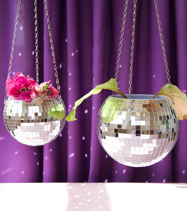 Cache pot à plantes disco boule à facettes