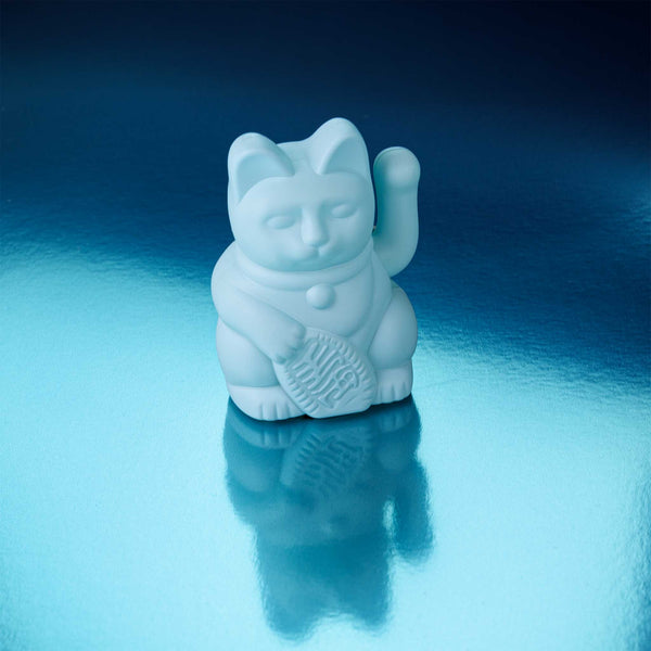 Mini Chat Chanceux Solaire Bleu Clair