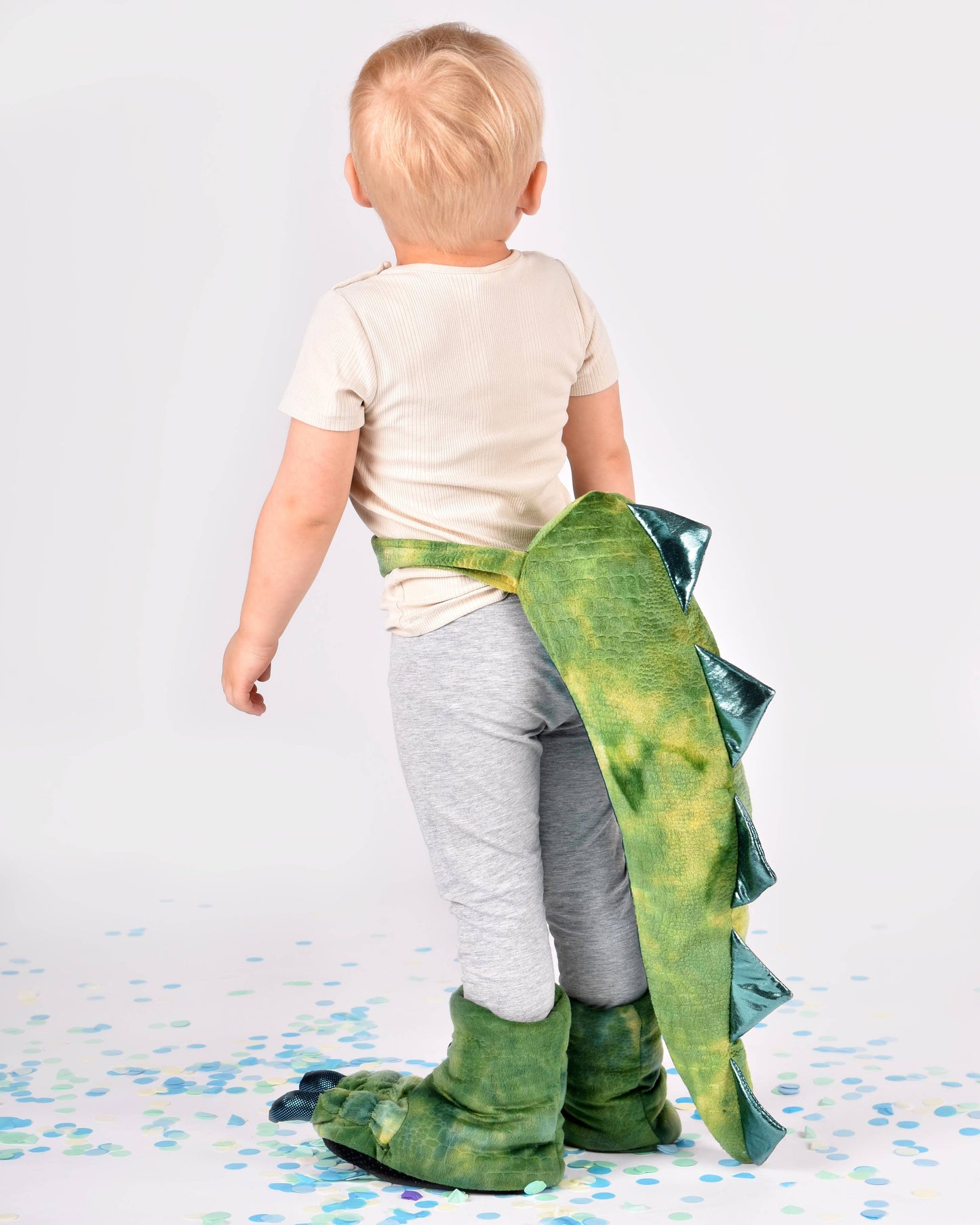 Ensemble dinosaure chaussons + queue taille UE 30-34