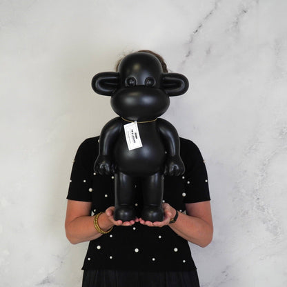 Ornement - Figurine Singe 'La Légende' - Résine - Noir - 33x21x50cm