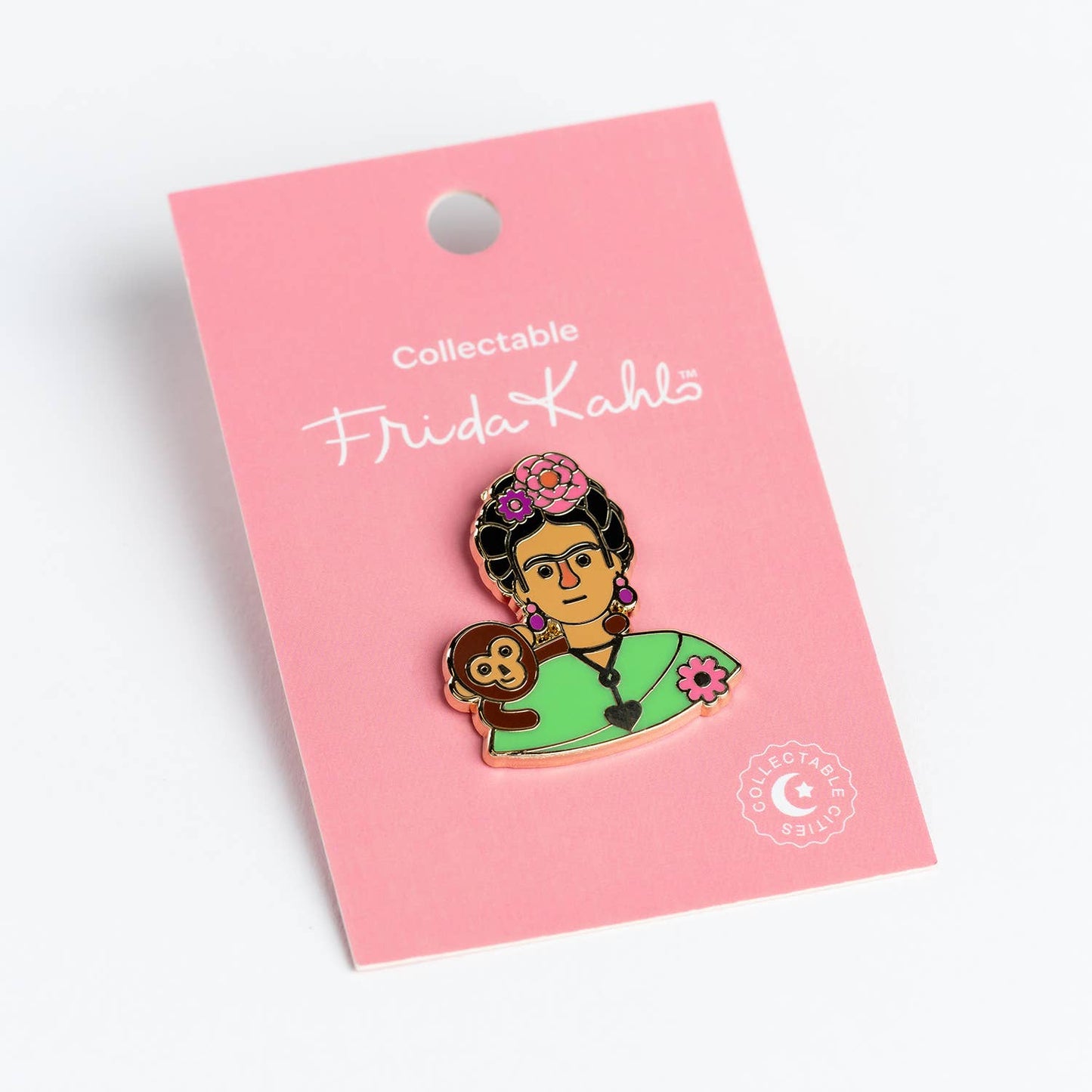 Frida Kahlo speldje met een aapje - Kunstenaarskunstcadeau Verf Mexico Kahlo