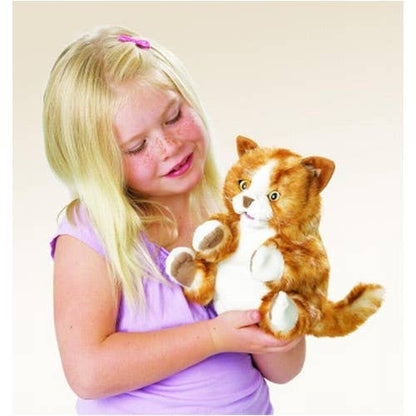 Marionnette à main Chaton brun-orange/Chaton tigré orange 2845 Folkmanis réaliste