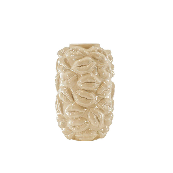 Vase - Bisous - Céramique - Beige - 17x17x27cm