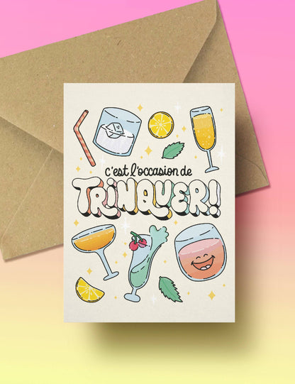 C'est – l'occasion de trinquer carte de célébration de cocktail | Joanna Behar – vue 1