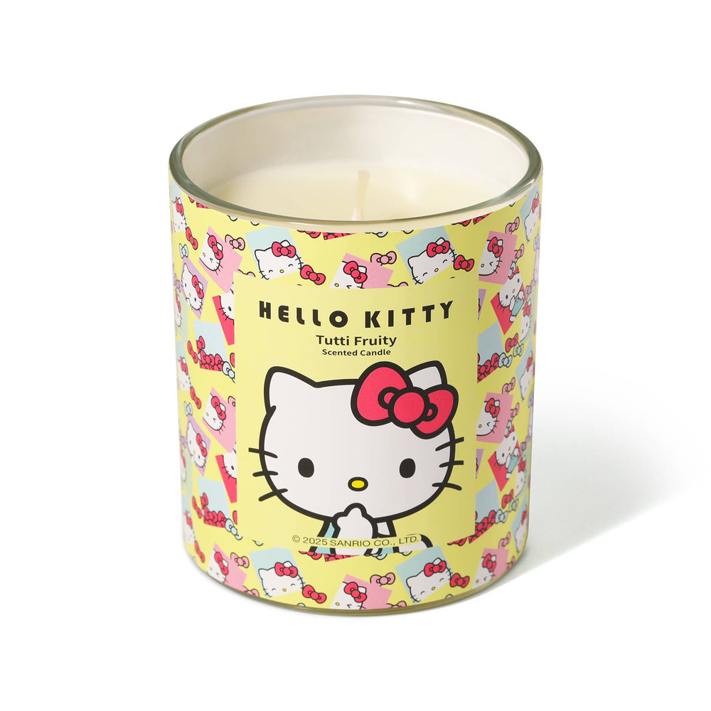 Hello Kitty Original Print Yellow Candle, Tutti Frutti Scent