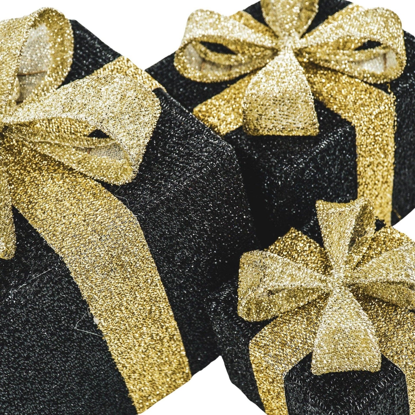 LED Christmas Gift - S3 - Polystyrene - Black/Gold - 15/20/25 cm