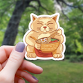 Ciotola di ramen con adesivo Lucky Cat