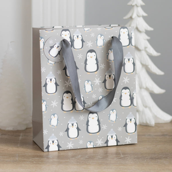 Borsa regalo pinguino invernale (23 cm)