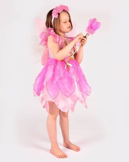 Robe féerique avec ailes+diadème+baguette 122-128 cl 6-8 ans