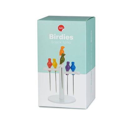 Garfo para snacks, Birdies, embalagem de 6 unidades, aço inoxidável/ABS