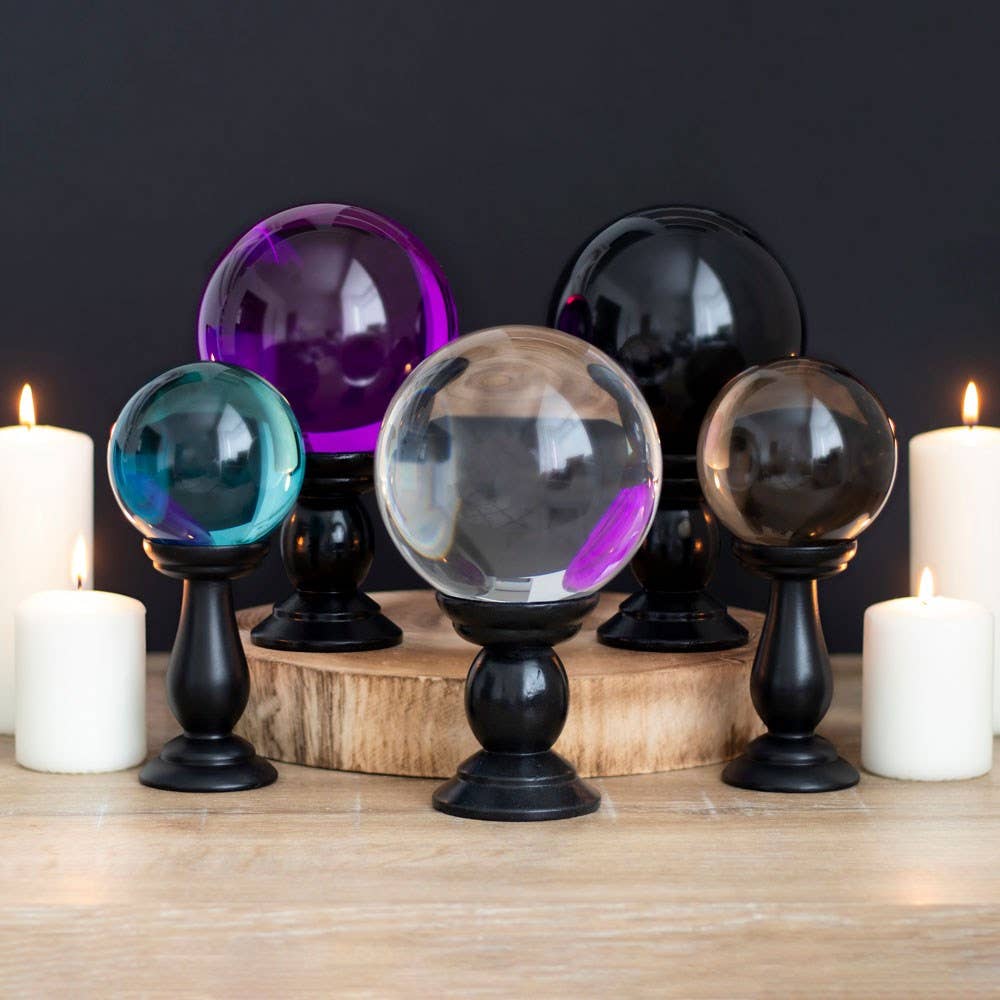 Large Purple Crystal Ball on Stand