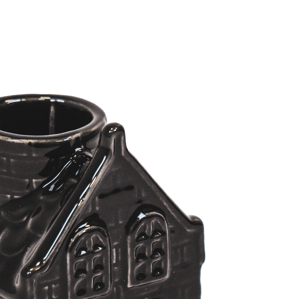 Candeliere - Casa - Ceramica - Nero - 6x5,5x11cm