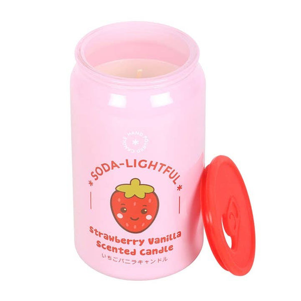 Bougie en forme de Canette parfumée fraise‑vanille