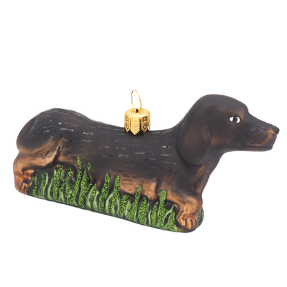 Black Dachshund Christmas Bauble