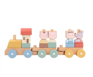 Train en Bois Les Trois Petits Cochons