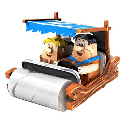 MetalEarth LEGENDS: LOONEY TUNES/FLINTSTONES CAR, maquette 3D en métal avec 2 feuilles multicolorées, sur carte 12x17cm, 14+
