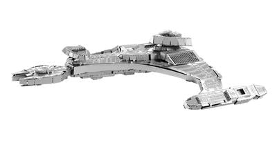 MetalEarth: STAR TREK/KLINGON VOR'CHA 10.9x8.2x4.5cm, maquette 3D en métal avec 2 feuilles, sur carte 12x17cm, 14+