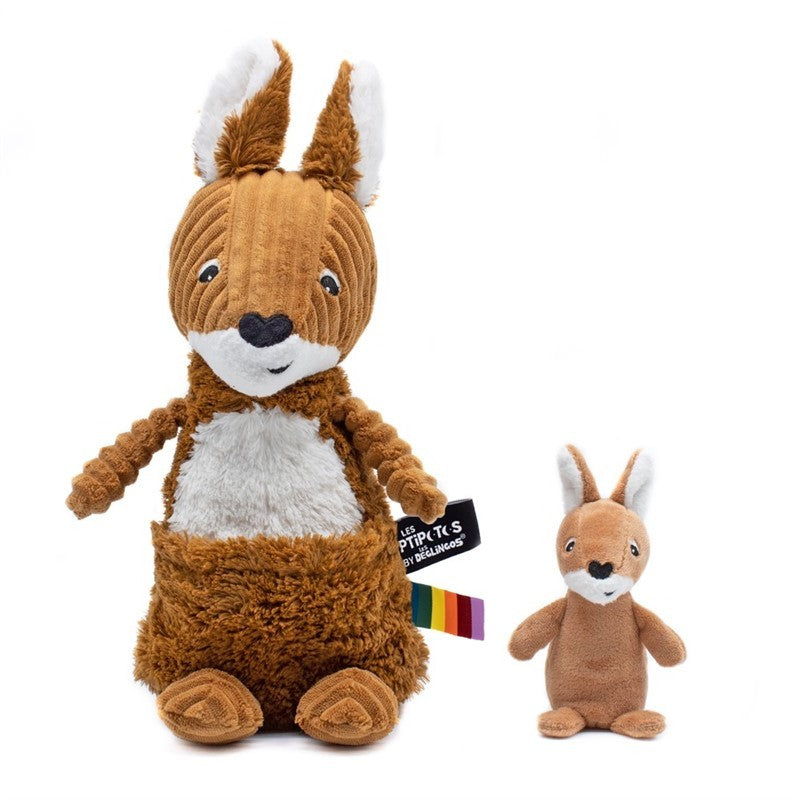 Peluche kangourou Allezou maman et son bébé cassonade – Les Ptipotos