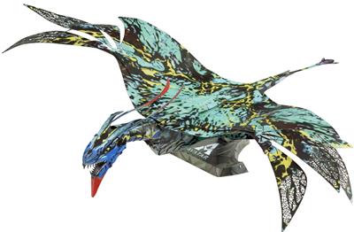 MetalEarth: ICONX - AVATAR 2 / NEYTIRI'S BANSHEE 24,39x19,81x5,34cm, maquette 3D en métal avec 2 feuilles multicolorées, en boîte 13,5x22x2cm, 14+