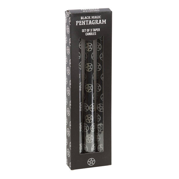 Ensemble de 3 bougies Pentagrammes “Black Magic”
