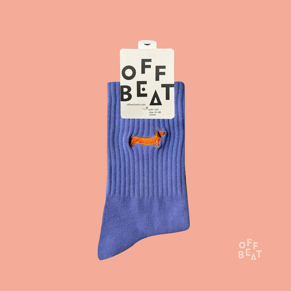 Chaussettes brodées Teckel