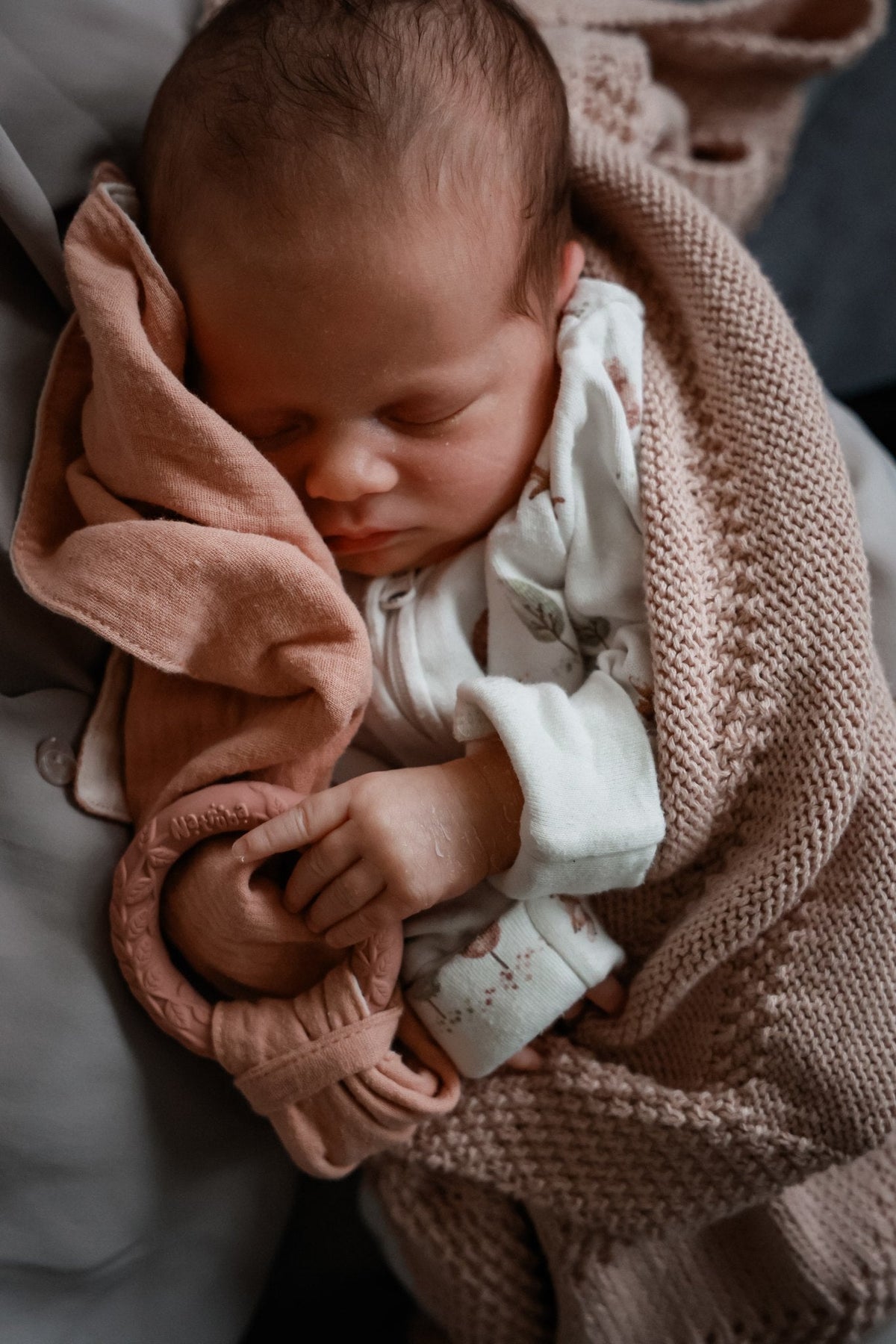 Doudou avec anneau de dentition Rose - Natruba