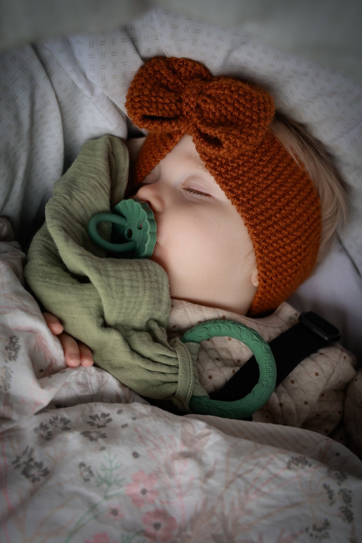 Doudou avec anneau de dentition Vert - Natruba
