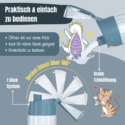 Trinkflasche Kinder, leichte Wasserflasche - Traktor Fuchs