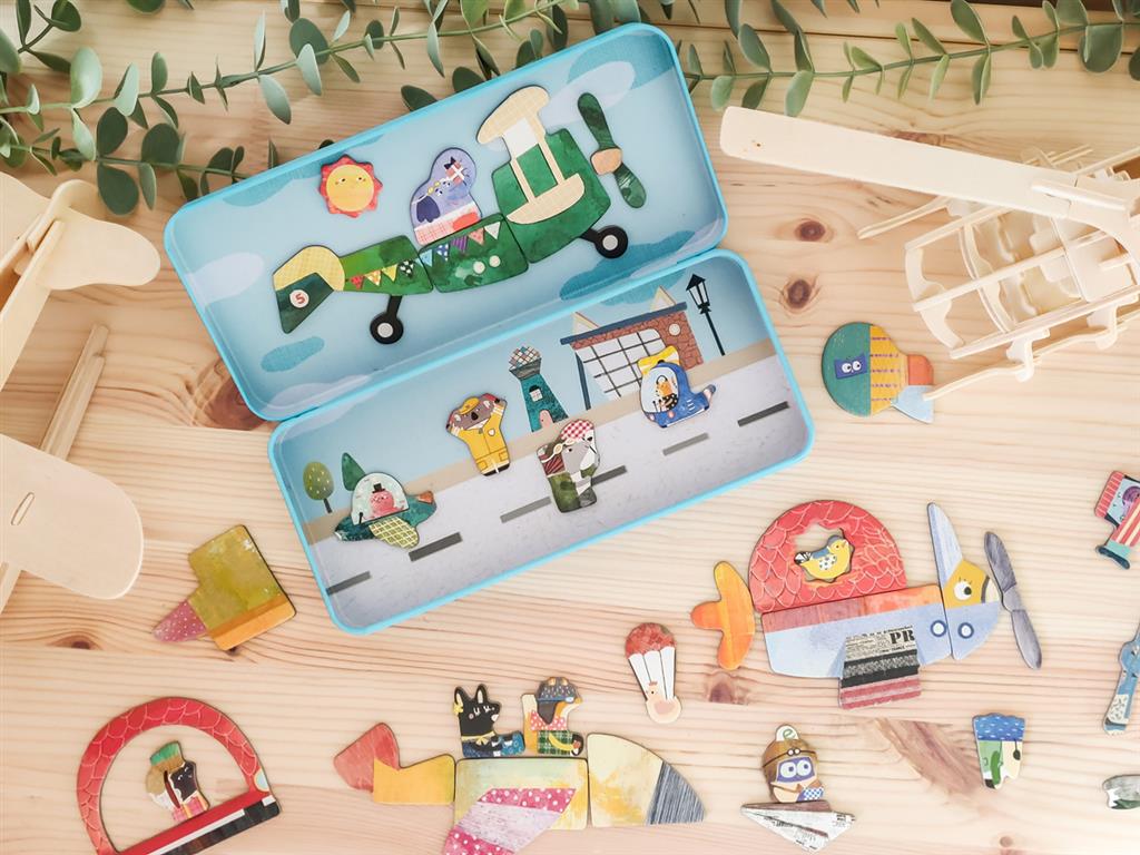 Caja de rompecabezas magnética - Aviones