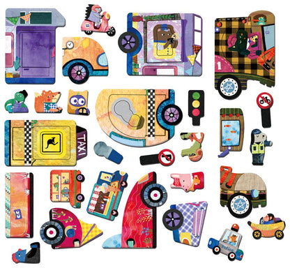 Magnetic Puzzle Box - Vehicles