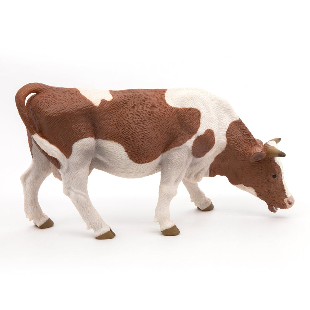 Grazing Simmental Cow Figurine