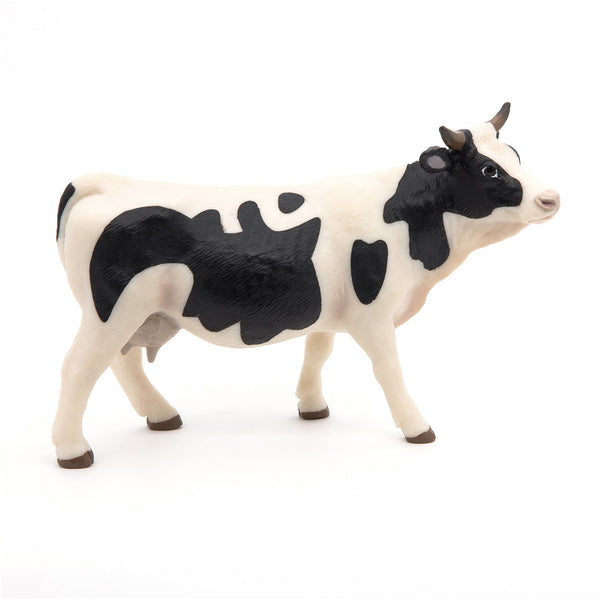 Figurine Vache noire et blanche Papo - animal de la ferme