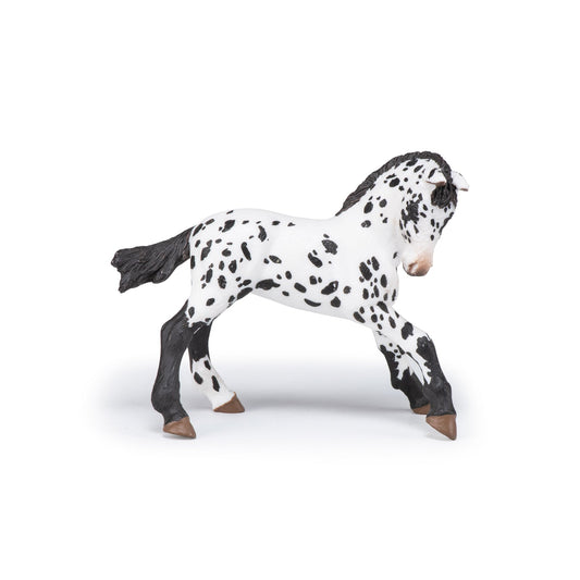 Figurine Poulain appaloosa noir