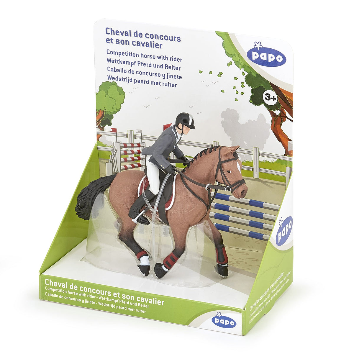 Figurine Cheval de concours et son cavalier
