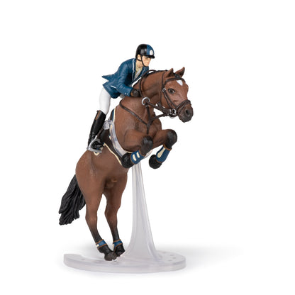 Show Jumping Horse and Rider Figurine