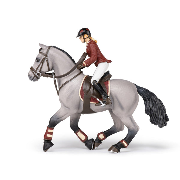 Figurine Cheval de concours et sa cavalière Papo - cheval