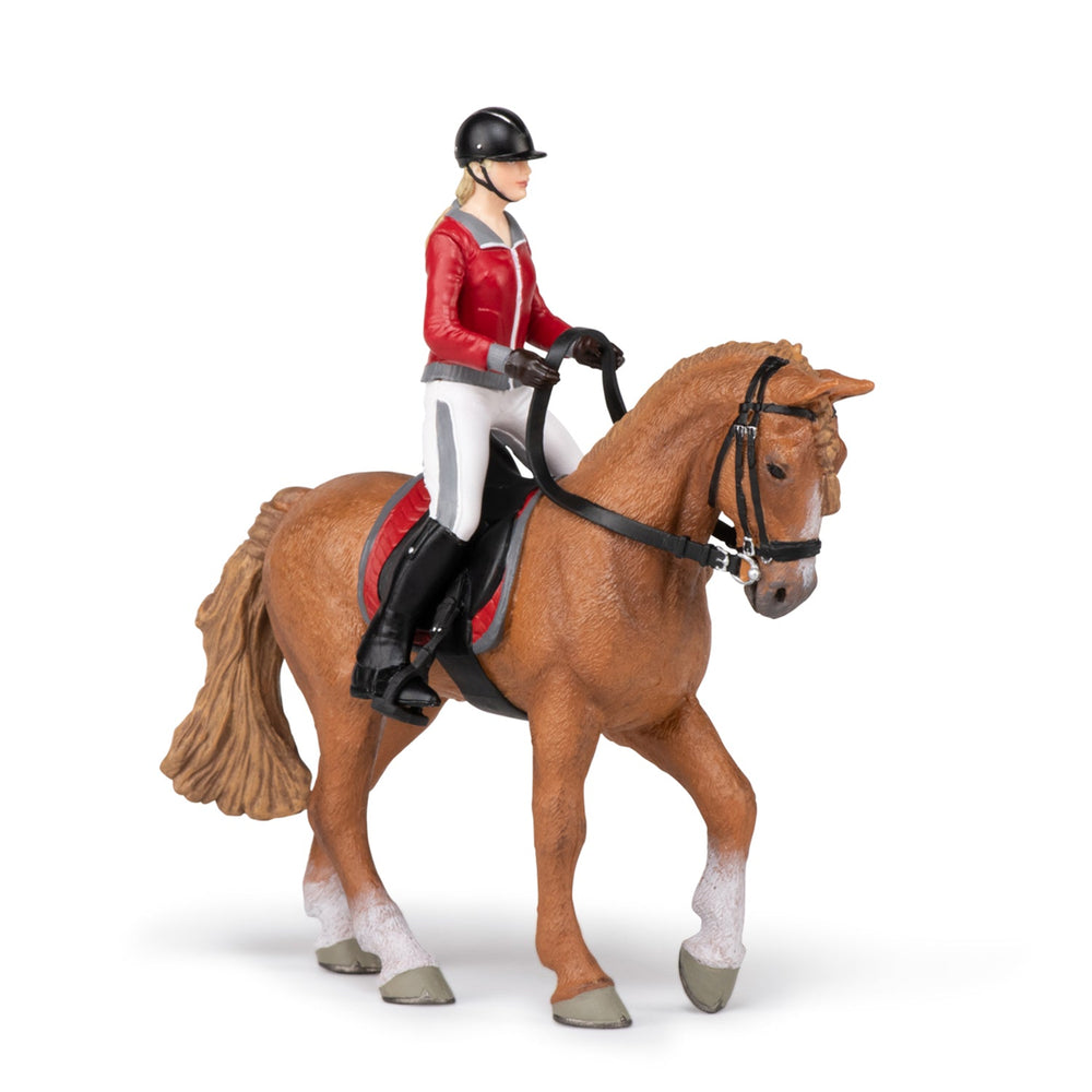 Walking Horse and Rider Figurine