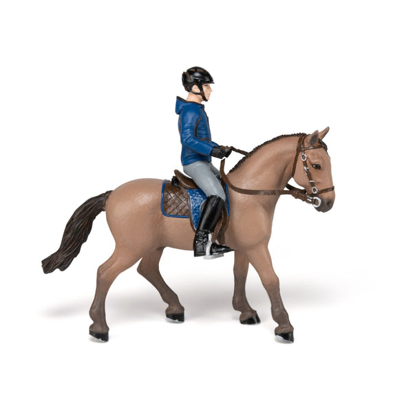 Figurine Cheval de promenade et son cavalier Papo - cheval