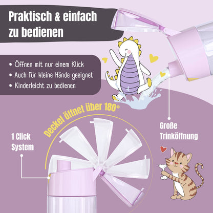 Trinkflasche Kinder, leichte Wasserflasche - Meerjungfrau