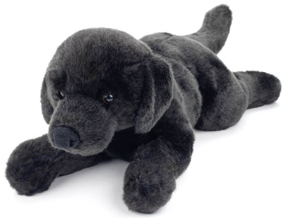 Labrador noir, couché - peluche Uni Toys