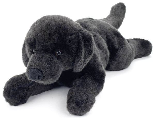 Labrador noir, couché - peluche Uni Toys