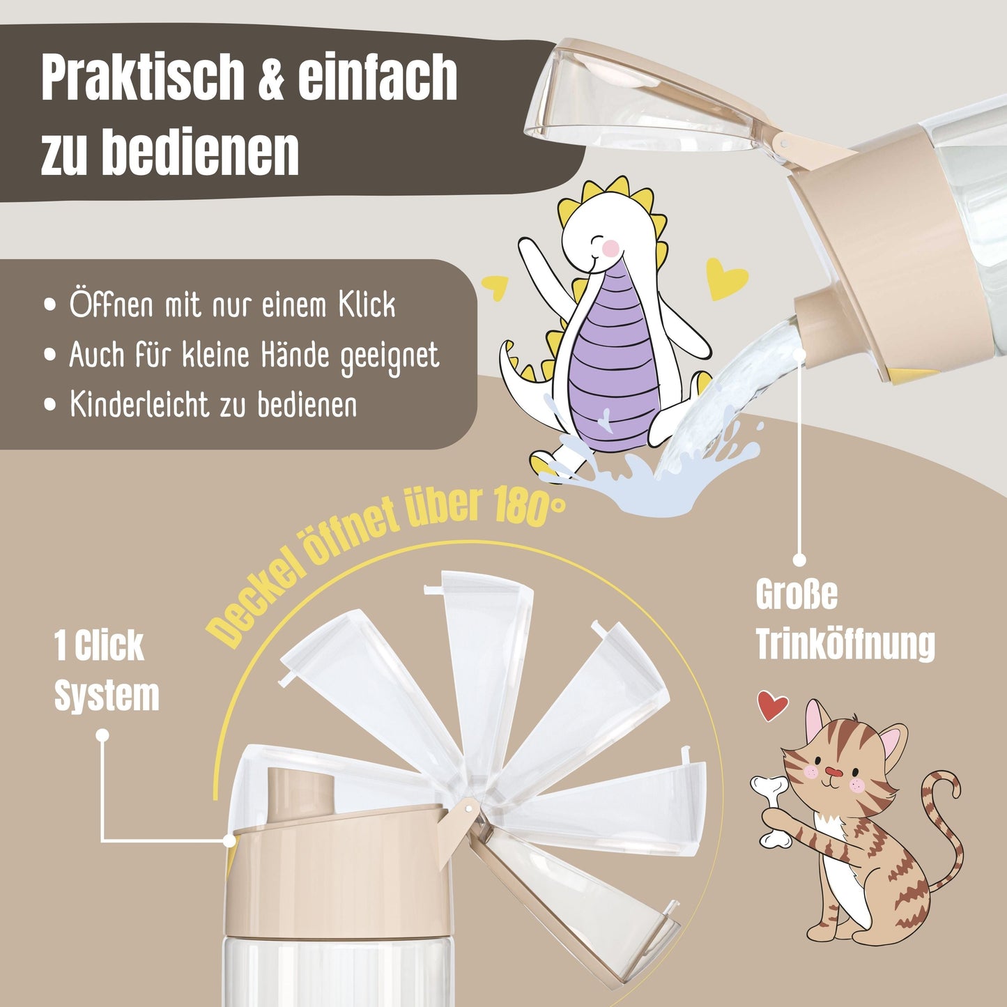 Trinkflasche Kinder, leichte Wasserflasche - Polizei Löwen