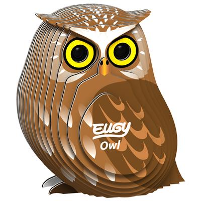 Eugy 3D Modèle: OISEAU / HIBOU 4,1x4,7x5,1cm, en carton, en boîte, 6+