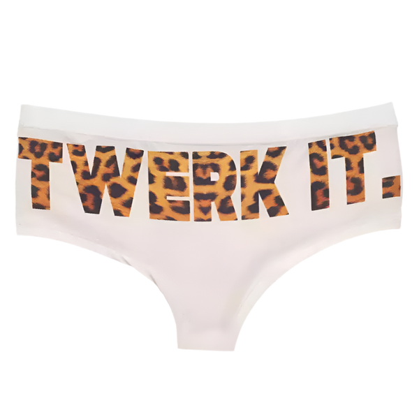 Mutandine con stampa leopardata "TWERK IT."
