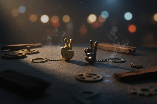 Sleutelhanger met vredeshand