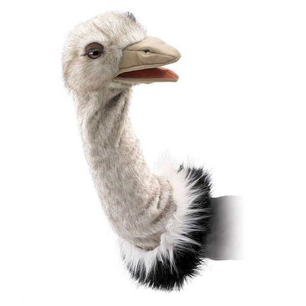 Marionnette à main Bird Strauss pour la scène de marionnettes 2872/ Ostrich Stage Puppet Folkmanis réaliste