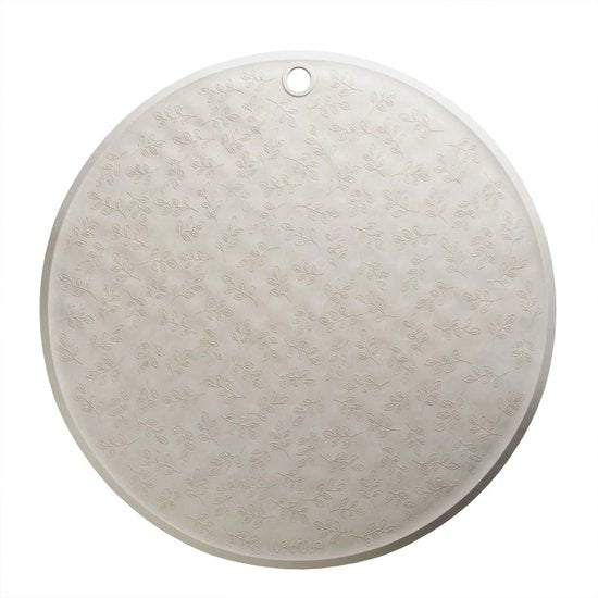 Alfombrilla de baño redonda con hojas – Gris