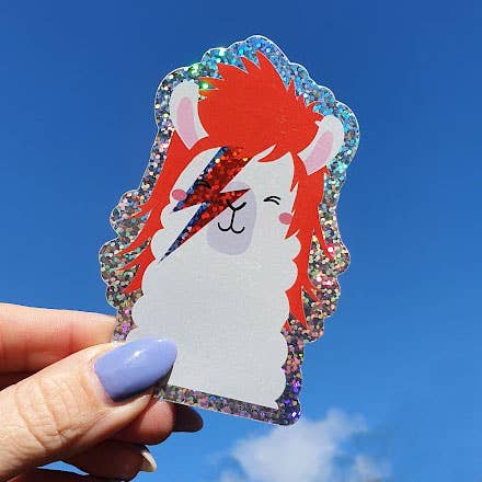 Autocollant Pailleté Lama David Bowie Ziggy Stardust