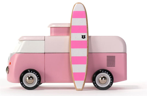 Candycar World - Furgone in legno rosa da spiaggia
